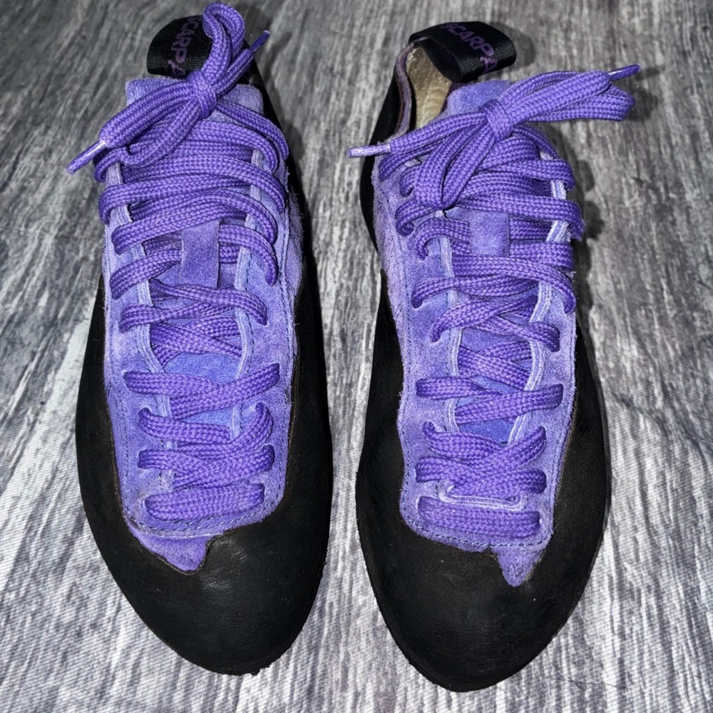 SCARPA Rock Climbing Lace Up Sued Purple Black Women Size EU 36 1/2